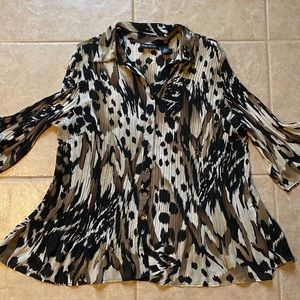 Maggie Barnes animal print 3/4 sleeve blouse1X 18/20W